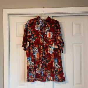 REYN SPOONER Christmas shirt - red - hawaiian details XXL
